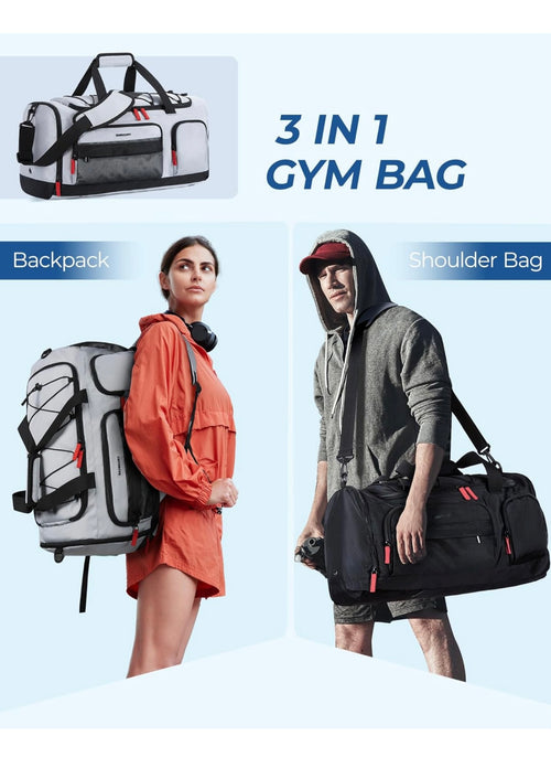 BAGSMART Sports Duffel Backpack — 35L with Shoe & Laptop Compartment
