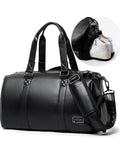 PU Leather Gym Duffel Bag — 20L Waterproof with Shoe Compartment