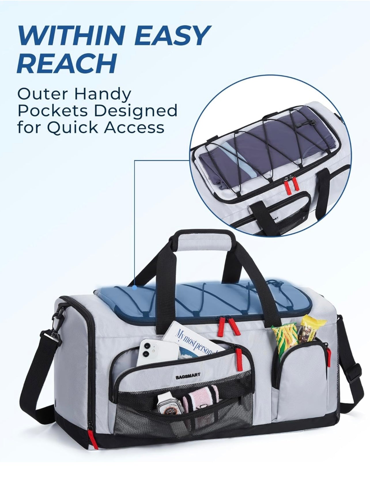 BAGSMART Sports Duffel Backpack — 35L with Shoe & Laptop Compartment