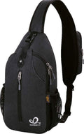 WATERFLY Crossbody Sling Backpack – Travel & Hiking Daypack (Black)