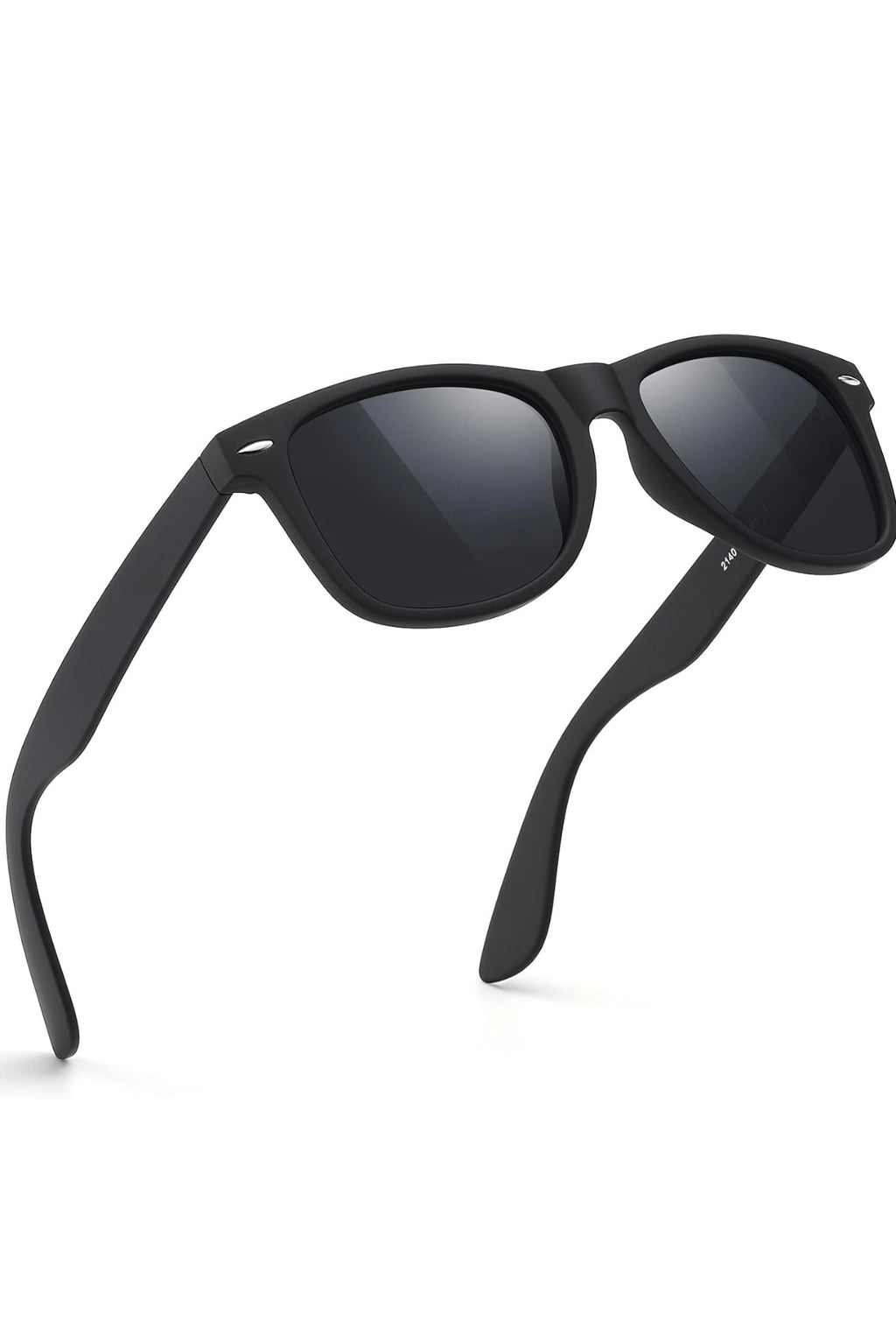 FEIDUSUN Polarized Sunglasses – Retro Square Frame, UV Protection (Black)