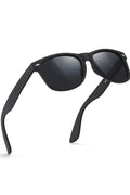 FEIDUSUN Polarized Sunglasses – Retro Square Frame, UV Protection (Black)
